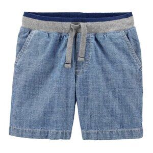 Boys Size 6 Carter's Easy Pull-On Chambray Dock Shorts, Denim, Like New